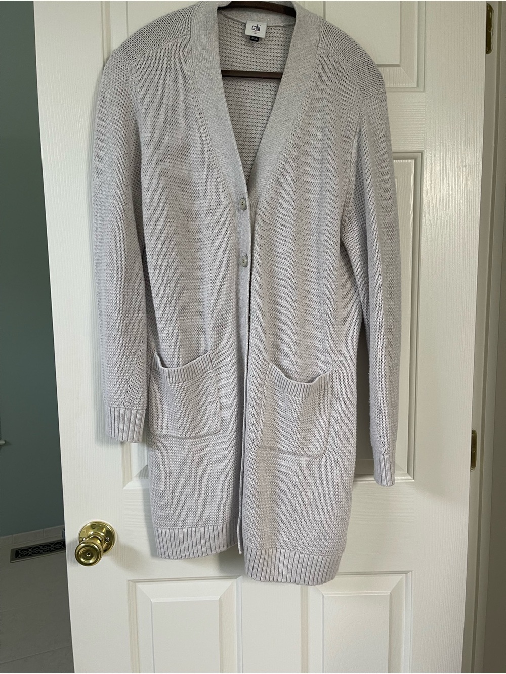 Cabi Cozy Cardigan #6442 Gray Long Cardigan Sweater Size M